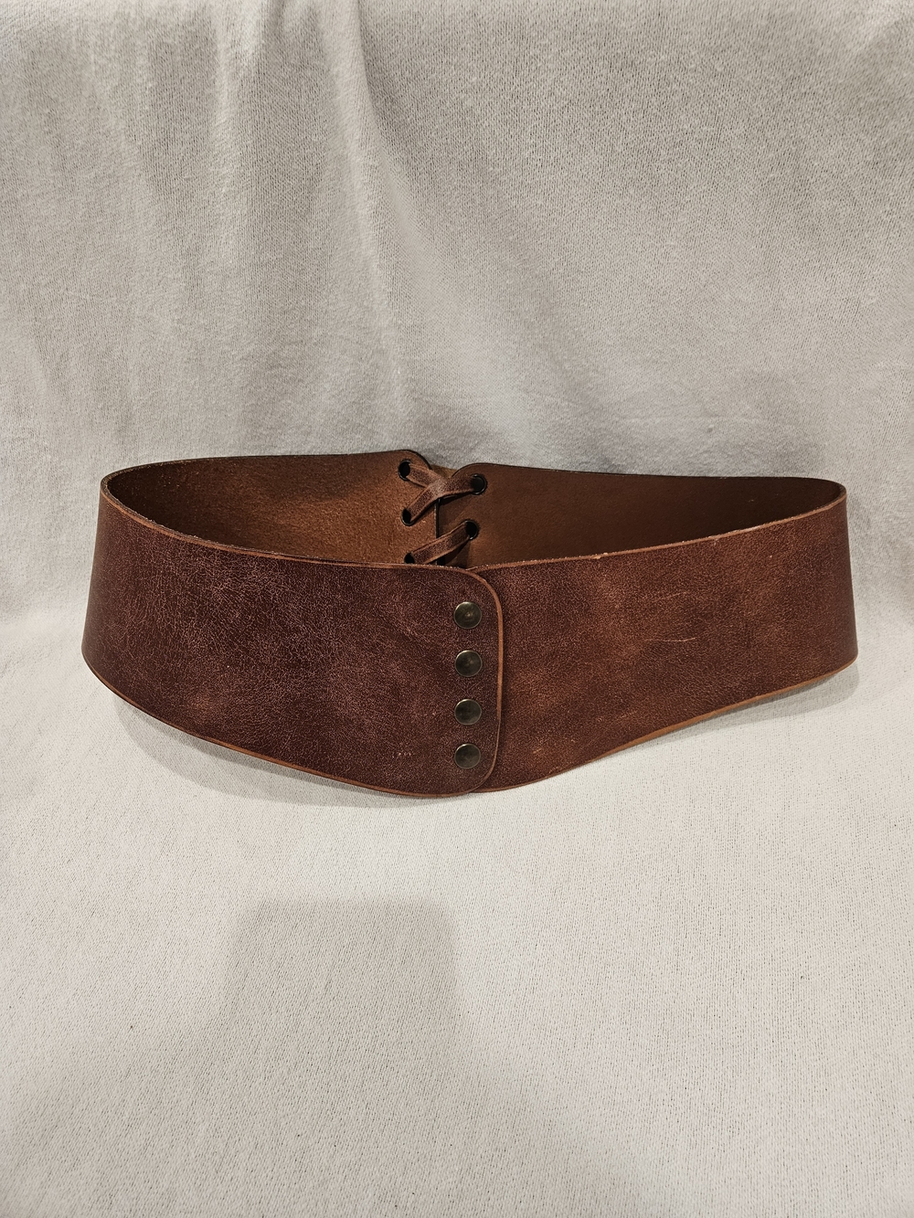 Neiman Marcus Waist Belt Lace-up Brown Leather Waist Corset M/L